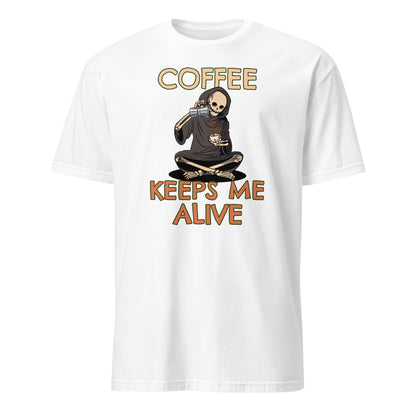 Coffee Keeps Me Alive, Skeleton - Short-Sleeve Unisex T-Shirt