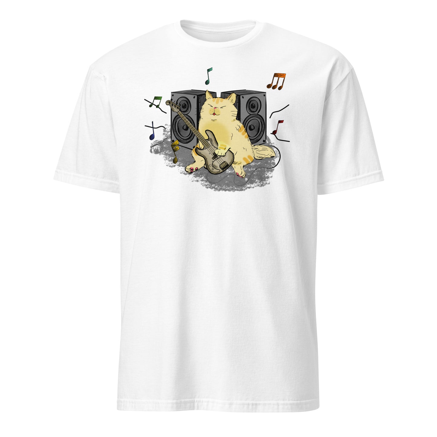 Cat Bass Player - Short-Sleeve Unisex T-Shirt