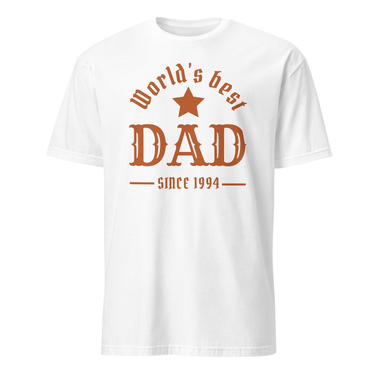 Personalised - World's Best Dad, Change Year - Short-Sleeve Unisex T-Shirt