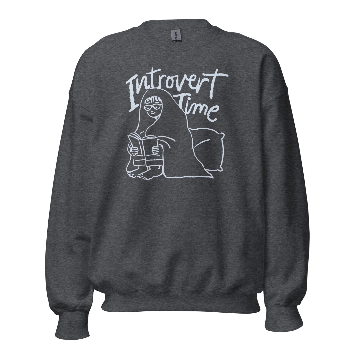 Introvert Time - Unisex Sweatshirt Dark Heather Unisex Sweatshirt Globally Fulfilled Printed Worldwide