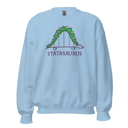 Statasaurus, Maths - Unisex Sweatshirt Light Blue Unisex Sweatshirt Animal Globally Fulfilled Maths Printed Worldwide Science