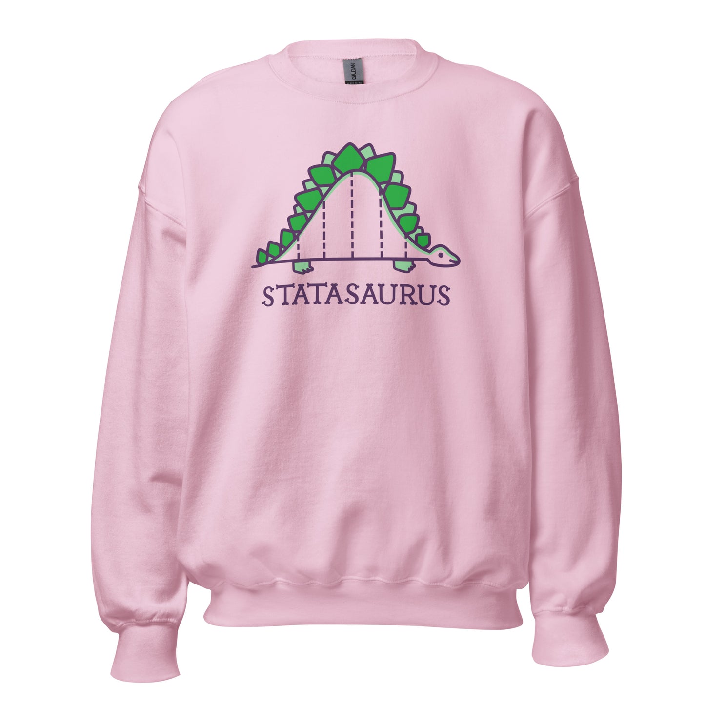 Statasaurus, Maths - Unisex Sweatshirt Light Pink Unisex Sweatshirt Animal Globally Fulfilled Maths Printed Worldwide Science