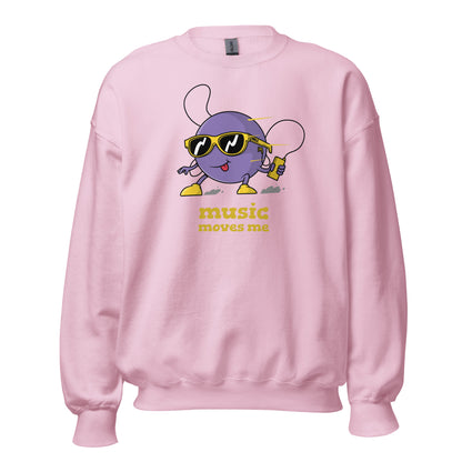 Music Moves Me - Unisex Sweatshirt Light Pink Unisex Sweatshirt Globally Fulfilled Music Printed Worldwide