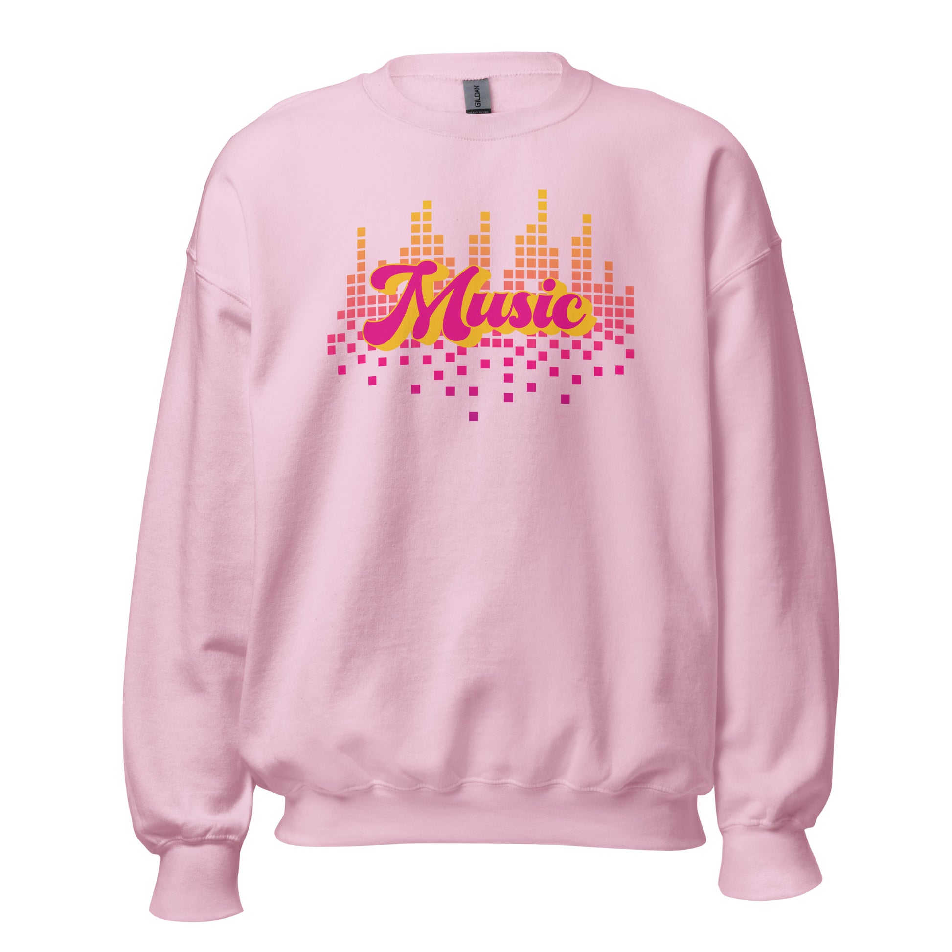 Music - Unisex Sweatshirt Light Pink Unisex Sweatshirt Globally Fulfilled Music Printed Worldwide