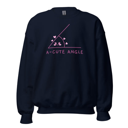 A-Cute Angle - Unisex Sweatshirt Navy Unisex Sweatshirt Globally Fulfilled Maths Printed Worldwide