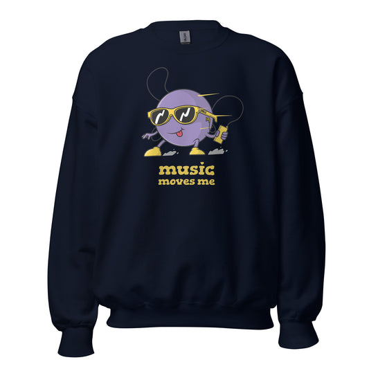 Music Moves Me - Unisex Sweatshirt Navy Unisex Sweatshirt Globally Fulfilled Music Printed Worldwide