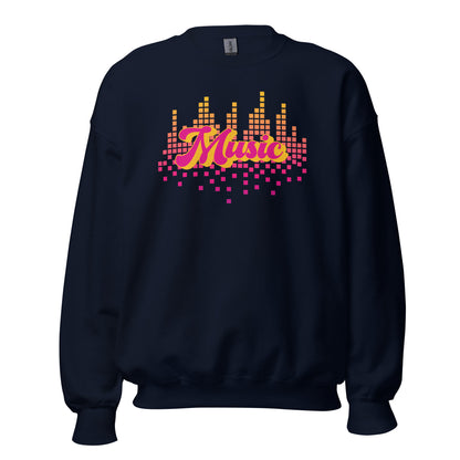 Music - Unisex Sweatshirt Navy Unisex Sweatshirt Globally Fulfilled Music Printed Worldwide