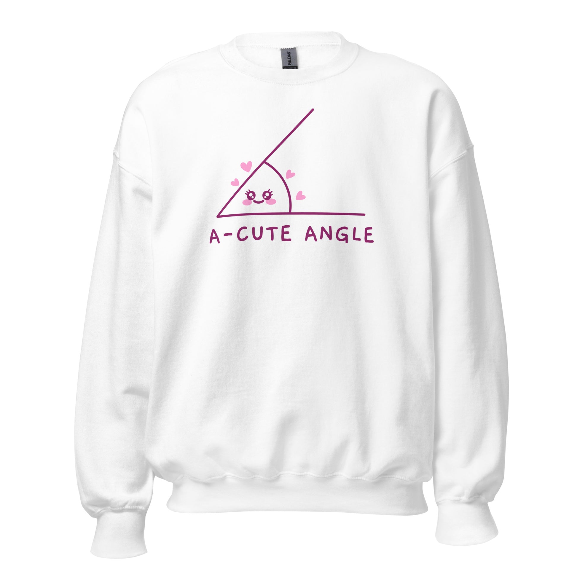 A-Cute Angle - Unisex Sweatshirt White Unisex Sweatshirt Globally Fulfilled Maths Printed Worldwide