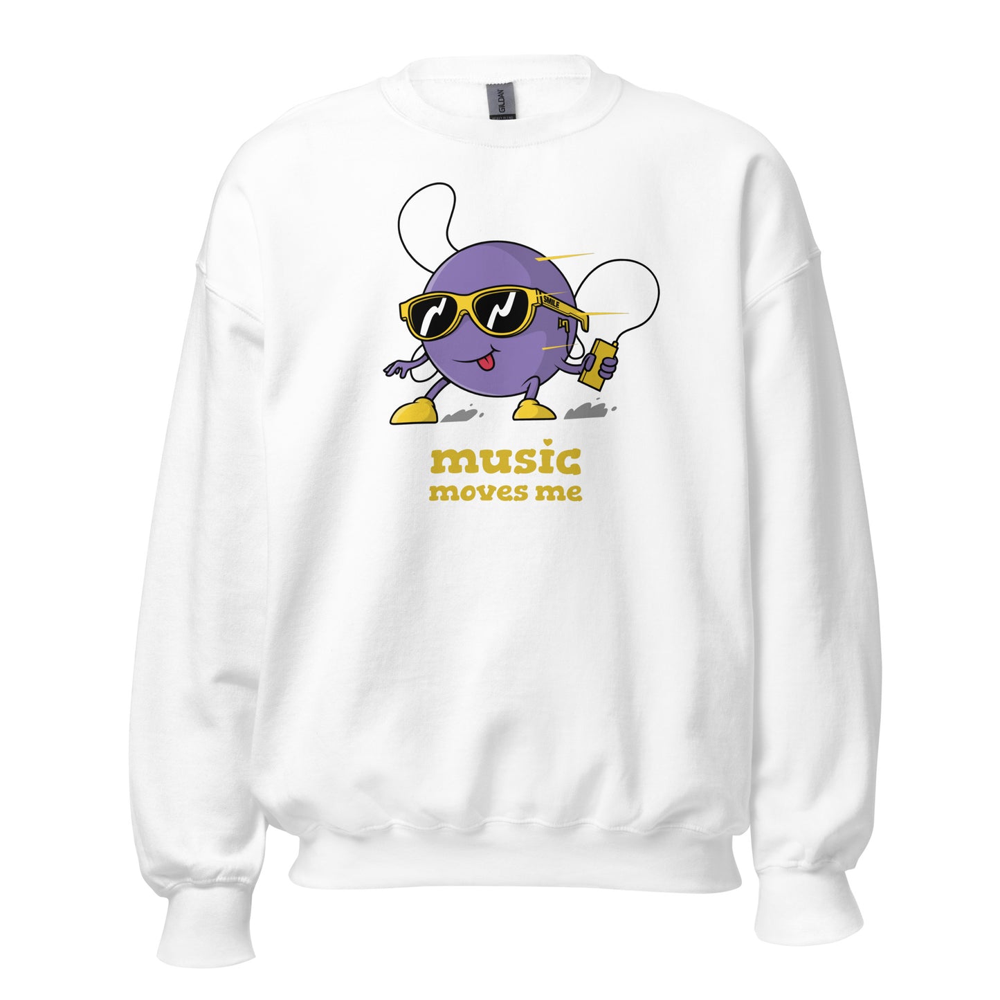 Music Moves Me - Unisex Sweatshirt White Unisex Sweatshirt Globally Fulfilled Music Printed Worldwide