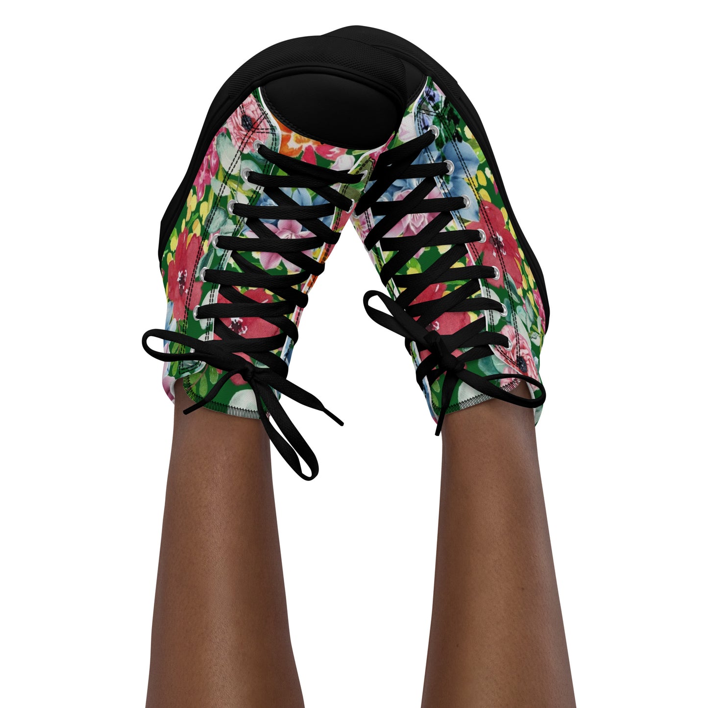 Bright Floral - Women’s high top canvas shoes