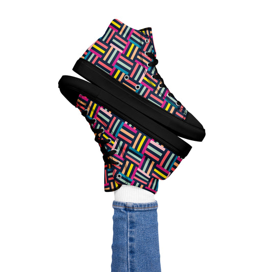 Allsorts - Women’s high top canvas shoes Black Womens High Top Shoes