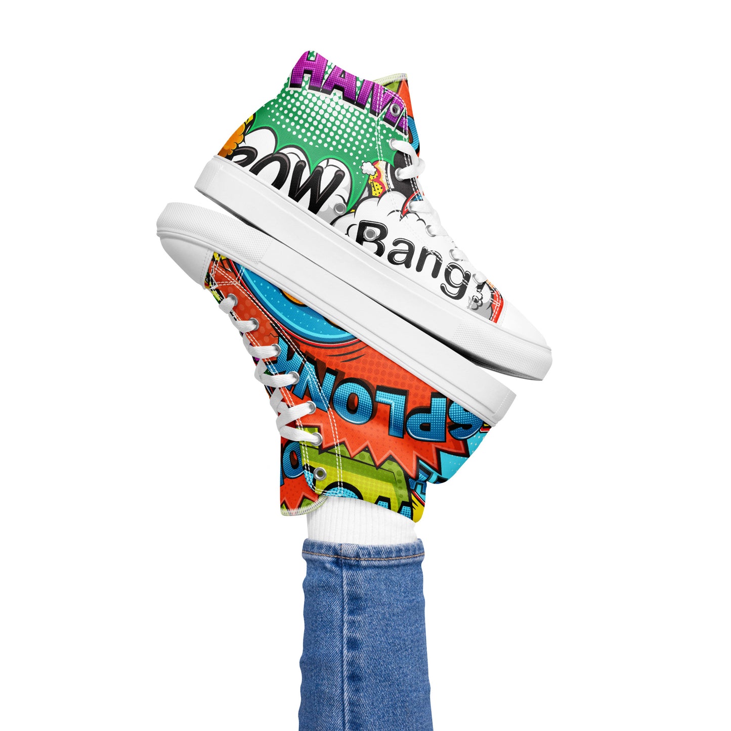 Comic Book - Women’s high top canvas shoes Womens High Top Shoes