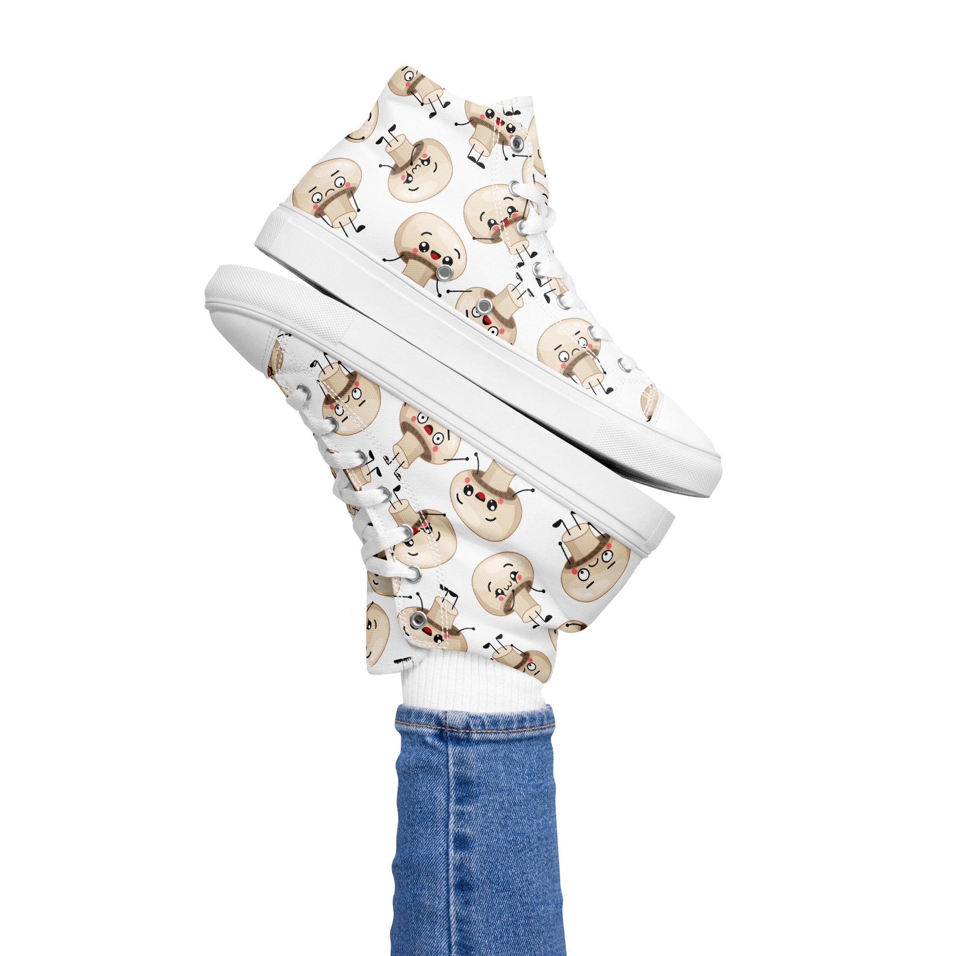 Cute Mushrooms - Women’s high top canvas shoes 12 Womens High Top Shoes Printed Offshore