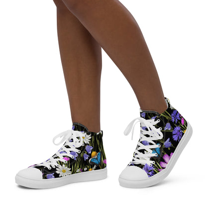 Butterfly Flowers - Women’s high top canvas shoes Womens High Top Shoes Printed Offshore