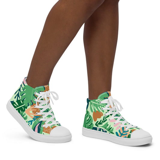 Tropical - Women’s high top canvas shoes