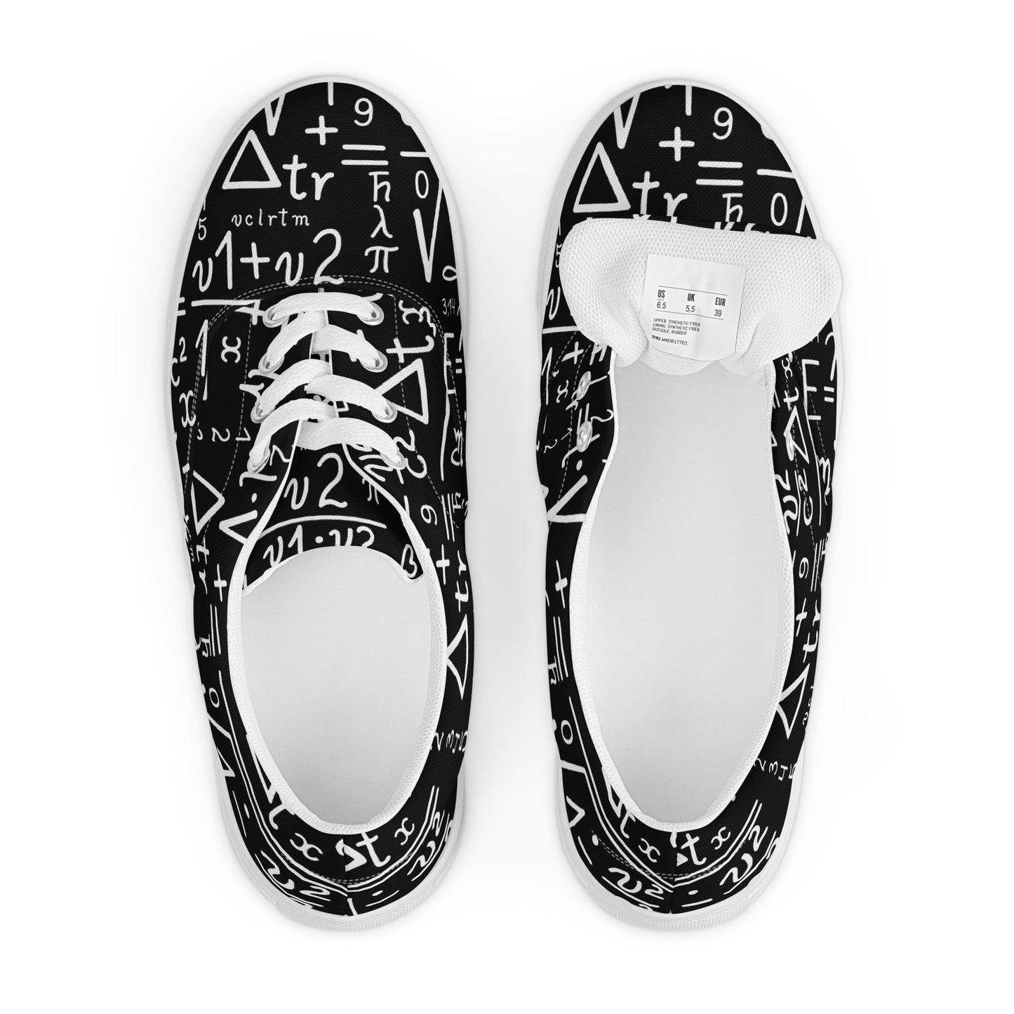 Mathematics - Women’s lace-up canvas shoes Womens Lace Up Canvas Shoes Maths Printed Offshore