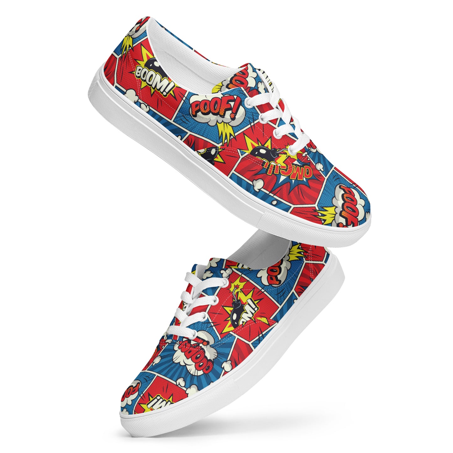 Comic Book - Women’s lace-up canvas shoes Womens Lace Up Canvas Shoes Printed Offshore