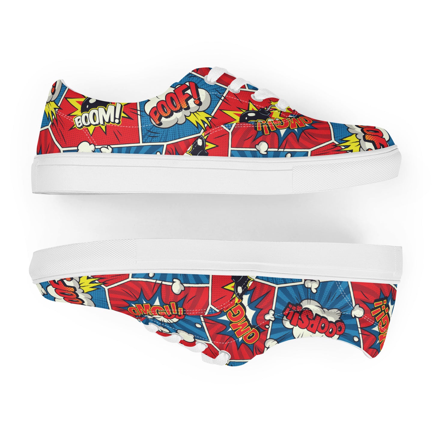 Comic Book - Women’s lace-up canvas shoes Womens Lace Up Canvas Shoes Printed Offshore