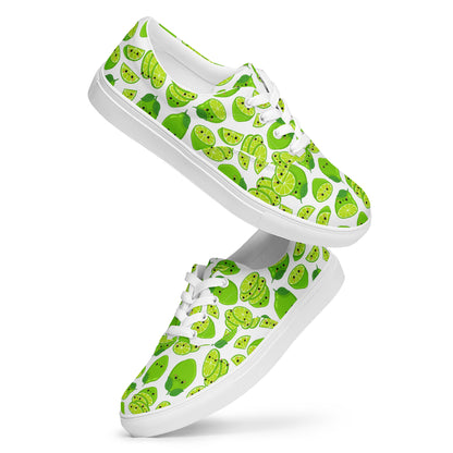 Cute Limes - Women’s lace-up canvas shoes Womens Lace Up Canvas Shoes food