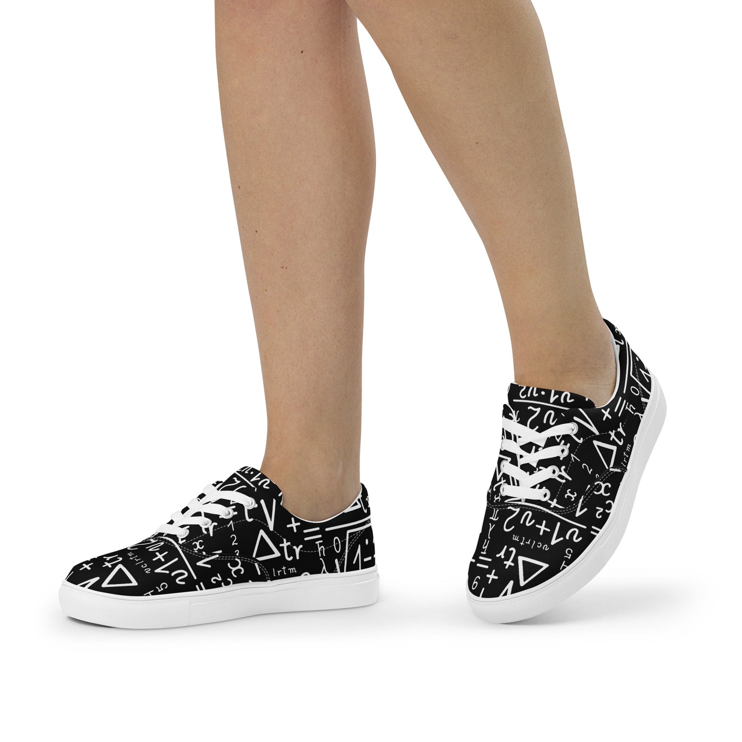 Mathematics - Women’s lace-up canvas shoes Womens Lace Up Canvas Shoes Maths Printed Offshore