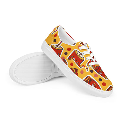 Cola - Women’s lace-up canvas shoes Womens Lace Up Canvas Shoes Food Printed Offshore