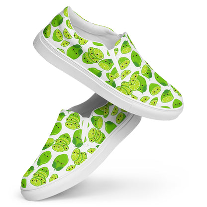 Cute Limes - Women’s slip-on canvas shoes Womens Slip On Shoes food