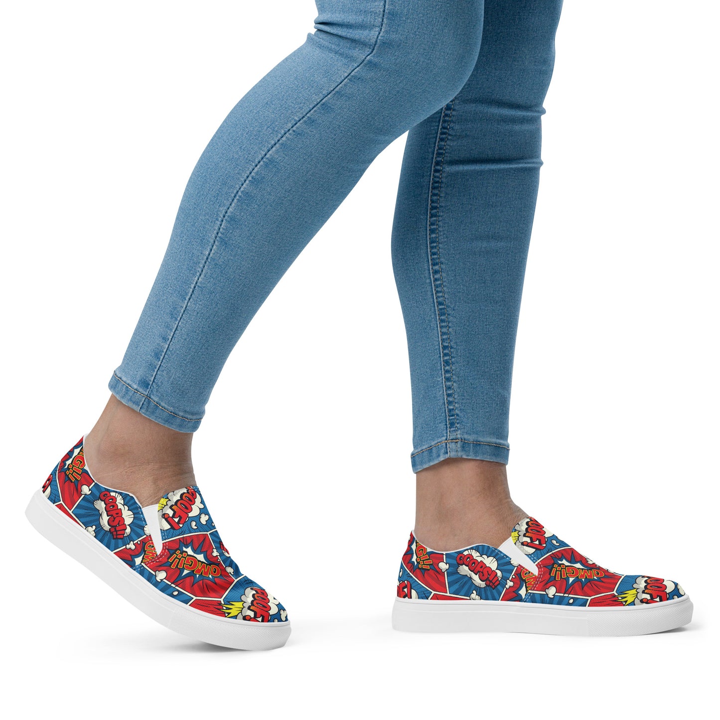 Comic Book - Women’s slip-on canvas shoes Womens Slip On Shoes