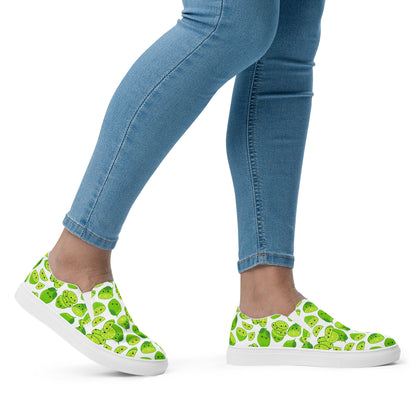 Cute Limes - Women’s slip-on canvas shoes Womens Slip On Shoes food