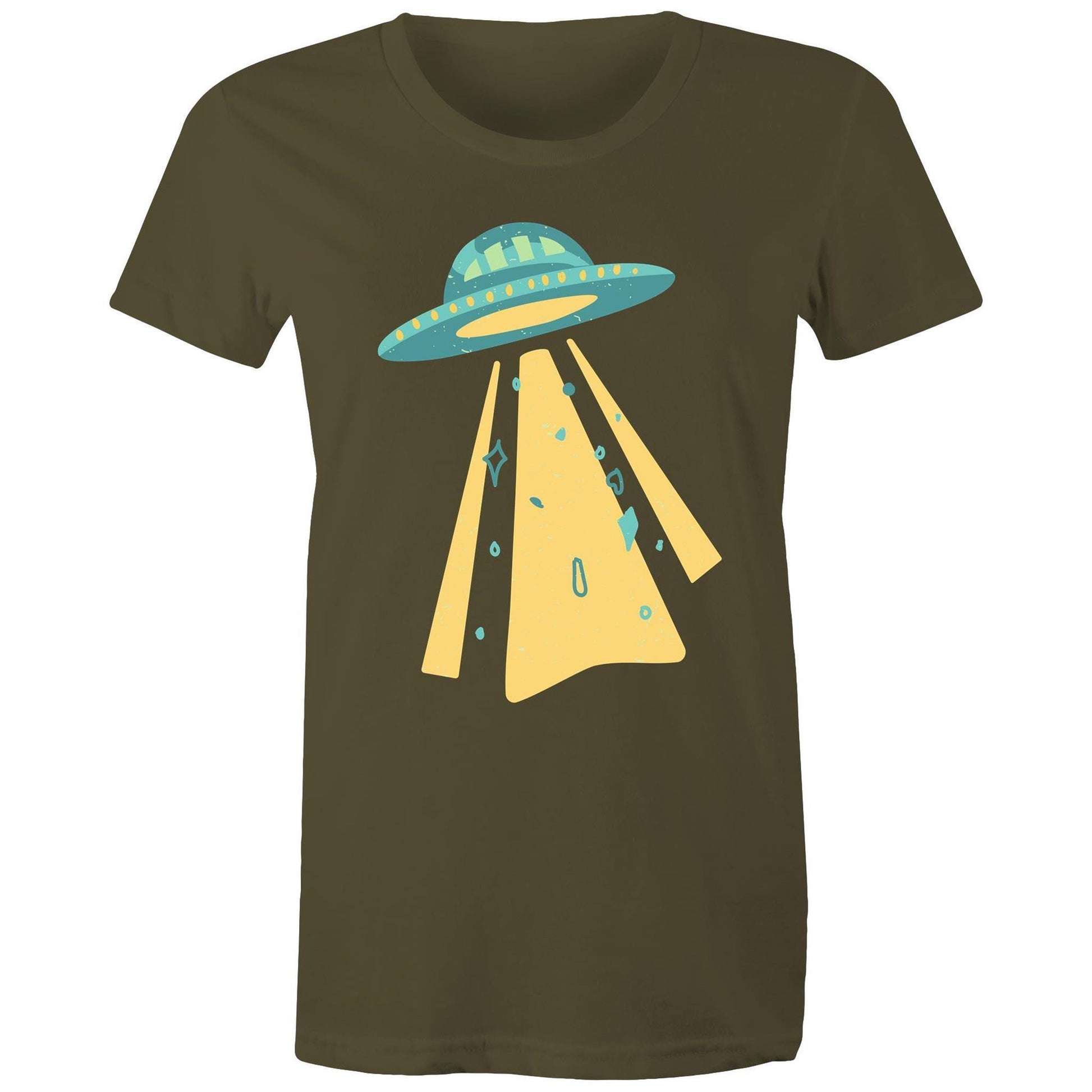 UFO - Women's Maple Tee Army Womens T-shirt Retro Sci Fi Space Womens