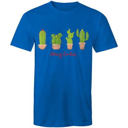 Merry Cactus - Mens T-Shirt Bright Royal Christmas Mens T-shirt Merry Christmas