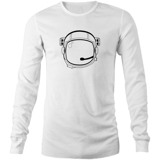 Astronaut Helmet - Long Sleeve T-Shirt White Unisex Long Sleeve T-shirt Mens Space Womens