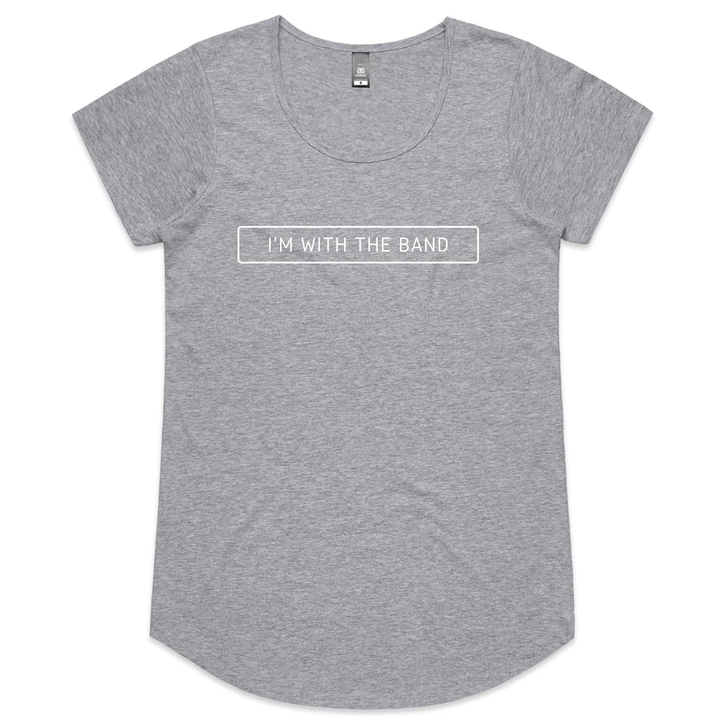 I'm With The Band - Womens Scoop Neck T-Shirt Grey Marle Womens Scoop Neck T-shirt Music