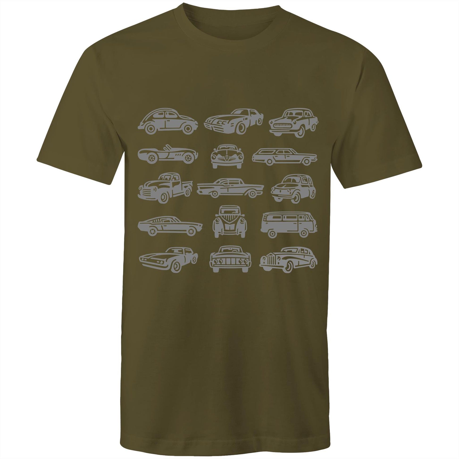 Vintage Cars - Mens T-Shirt Army Green