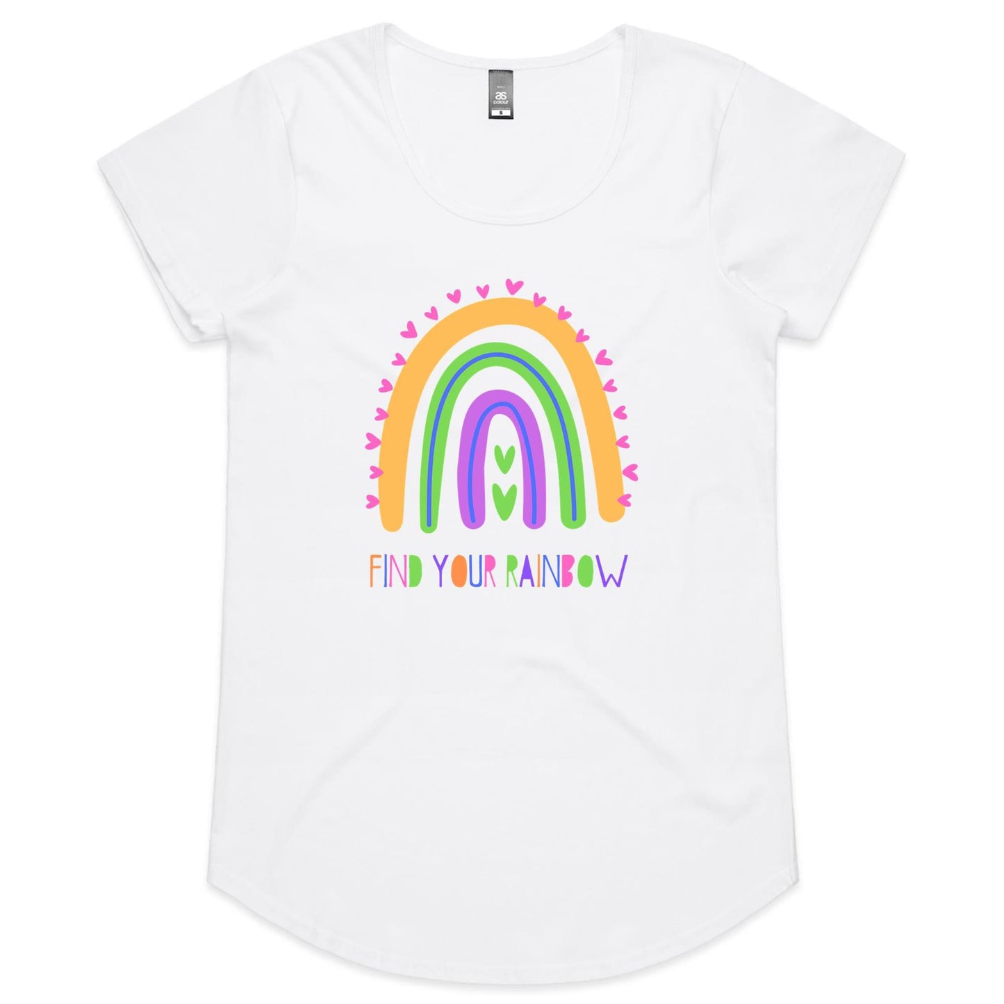 Find Your Rainbow - Womens Scoop Neck T-Shirt White Womens Scoop Neck T-shirt Womens