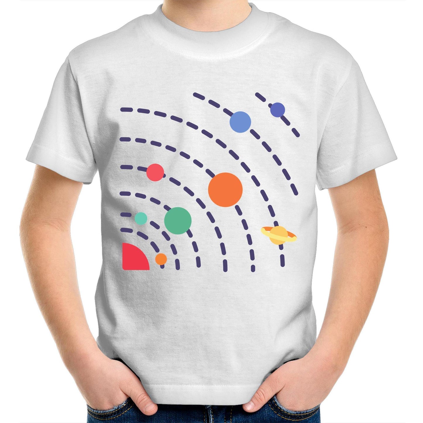 Solar System - Kids Youth Crew T-Shirt White Kids Youth T-shirt Science Space