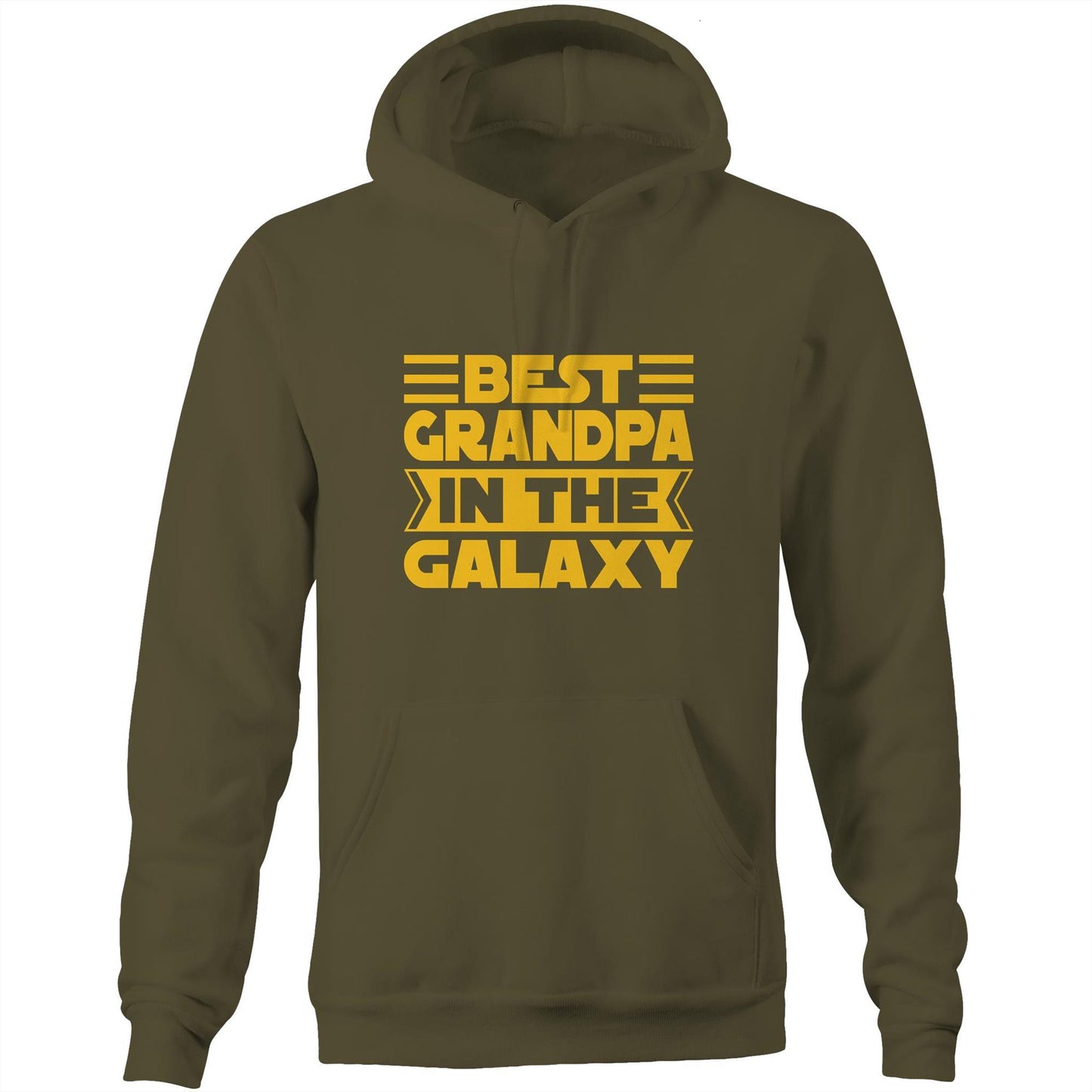 Best Grandpa In The Galaxy - Pocket Hoodie Sweatshirt Army Hoodie Dad