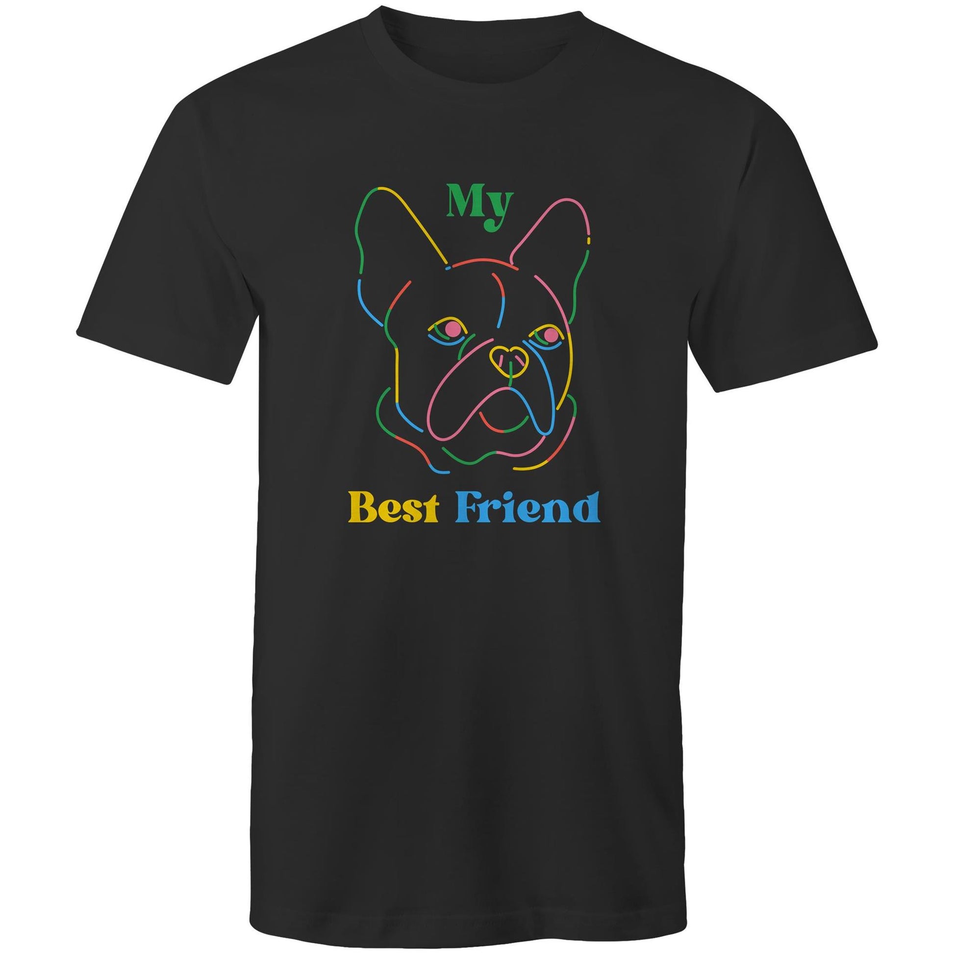 My Best Friend, Dog - Mens T-Shirt Black Mens T-shirt animal
