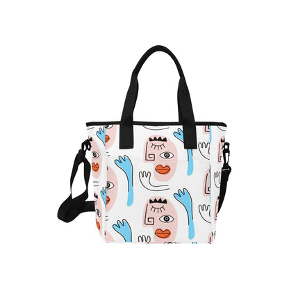 Faces - Tote Bag with Shoulder Strap Nylon Tote Bag