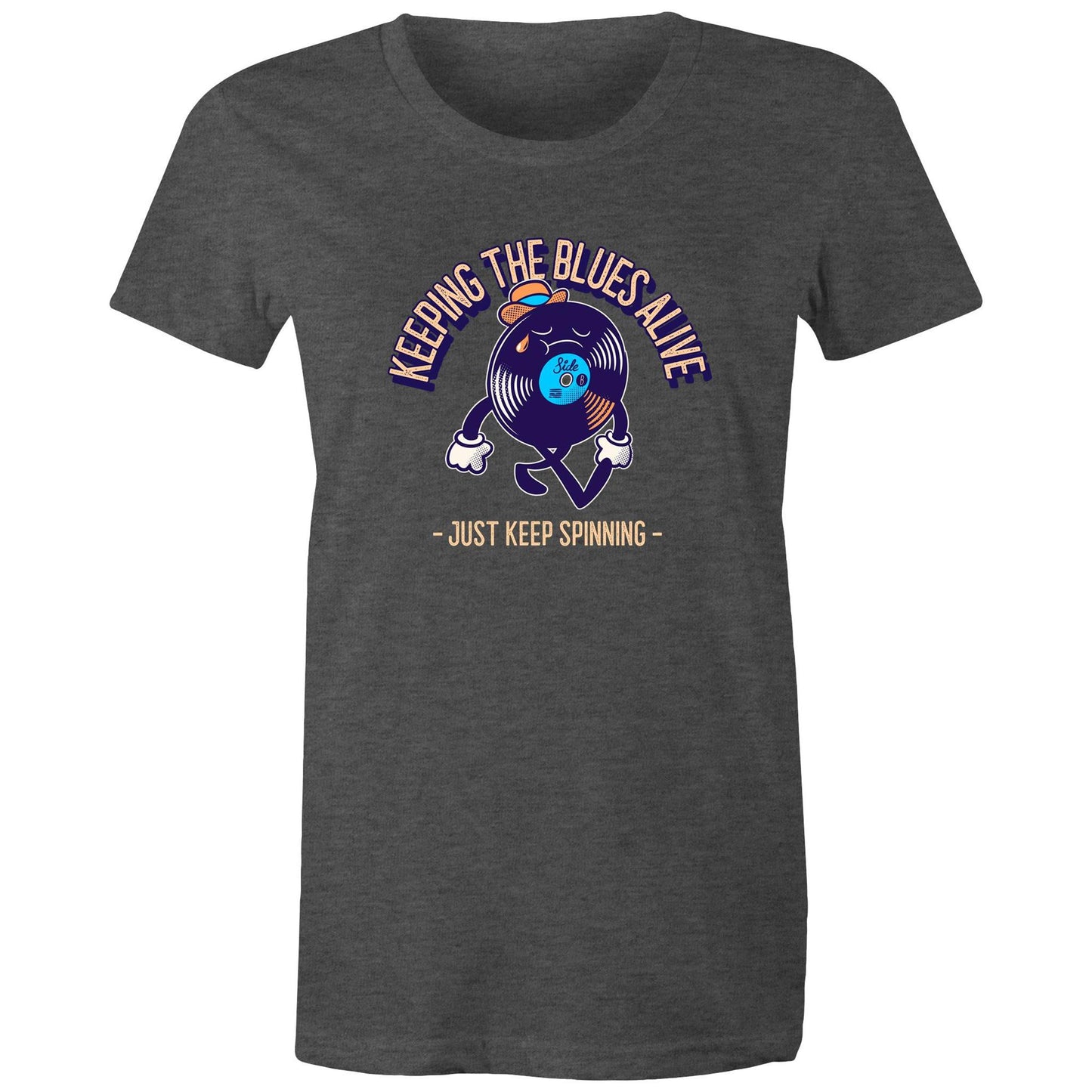 Keeping The Blues Alive - Womens T-shirt Asphalt Marle Womens T-shirt Music