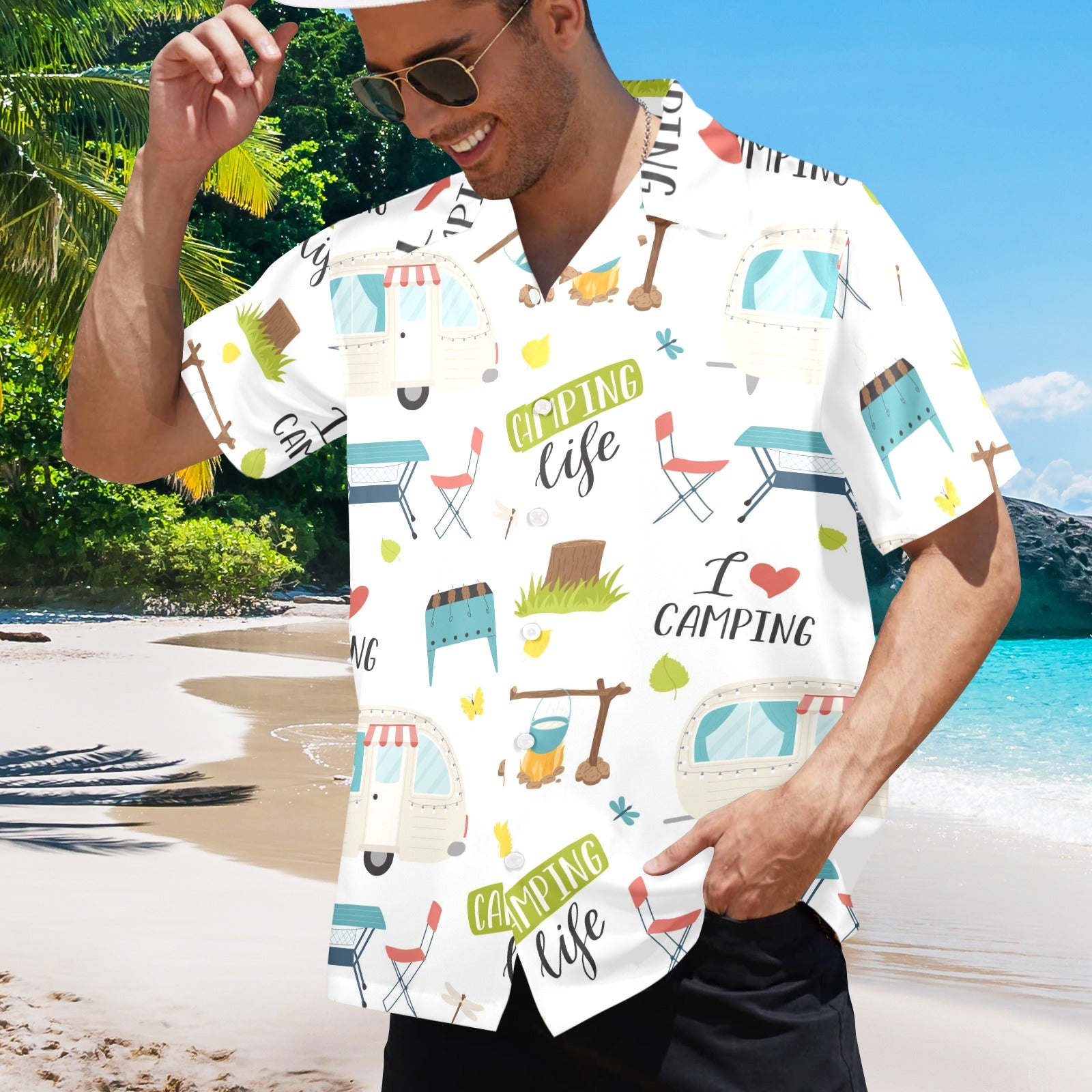 Camping Life - Mens Hawaiian Shirt Mens Hawaiian Shirt