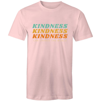 Kindness Can Change The World - Mens T-Shirt Pink Mens T-shirt Mens Retro