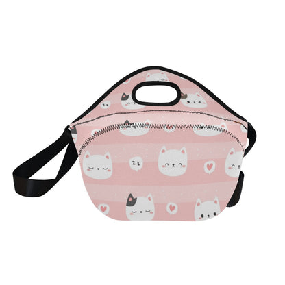 Pink Cats - Neoprene Lunch Bag/Large Neoprene Lunch Bag/Large animal Printed Offshore