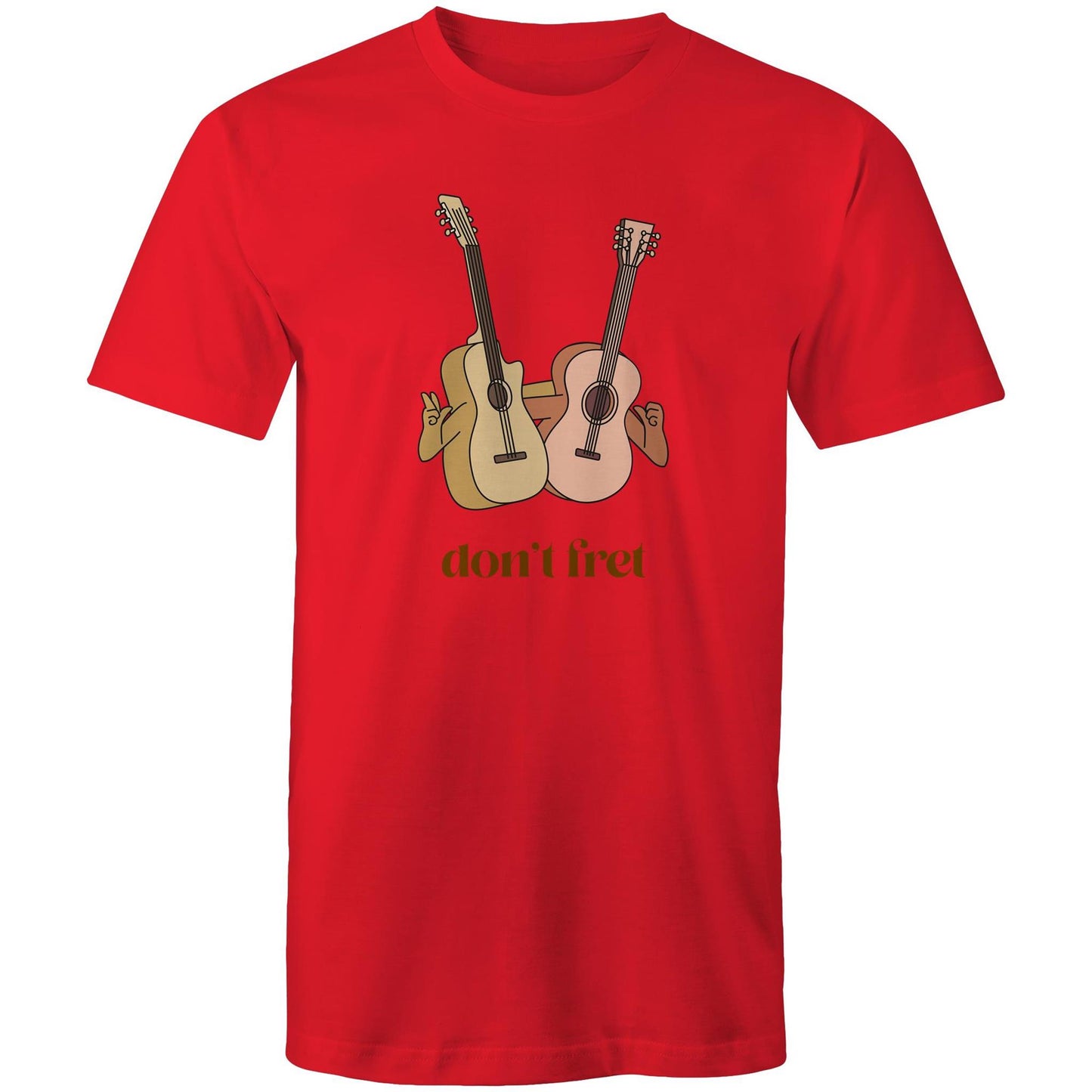 Don't Fret - Mens T-Shirt Red Mens T-shirt Music