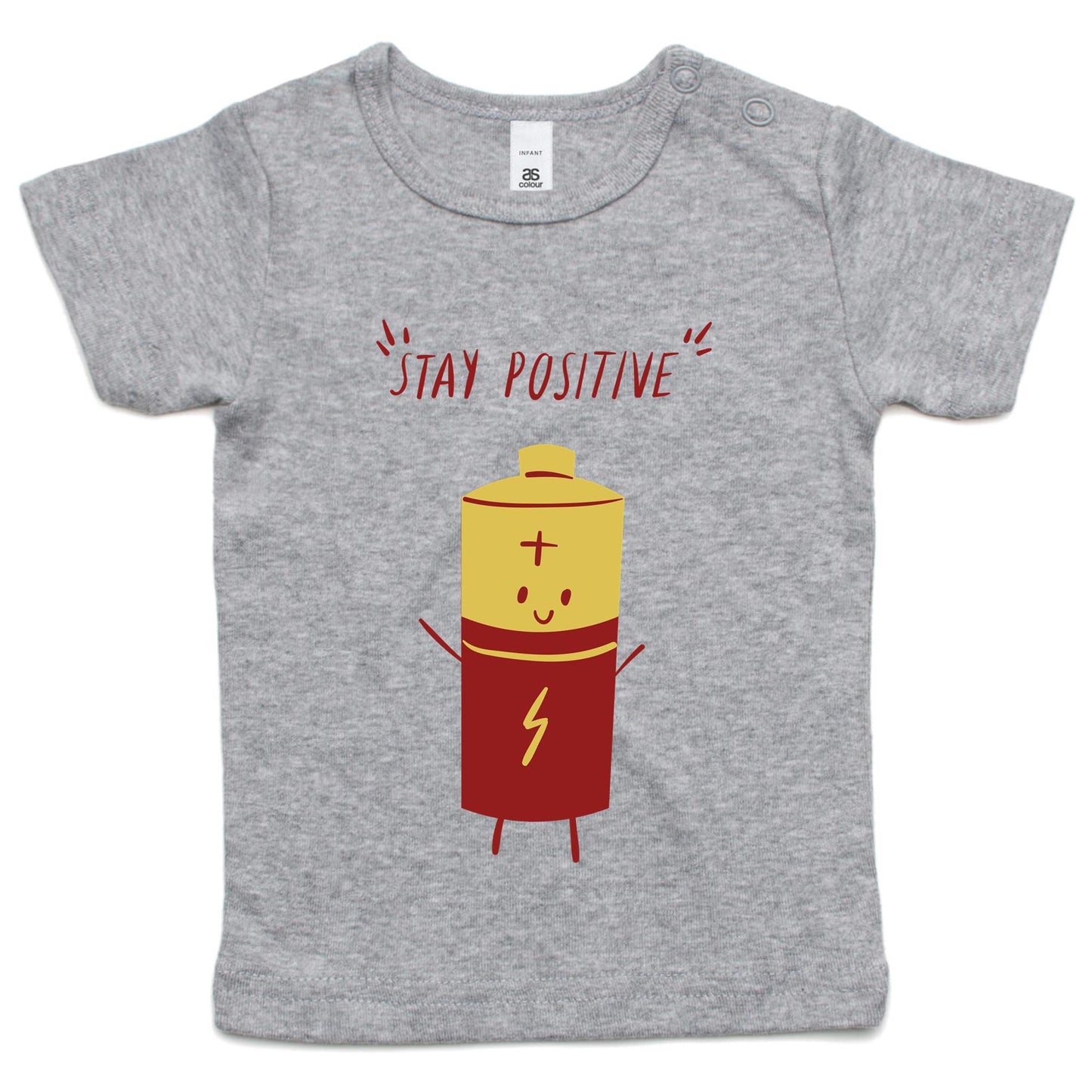 Stay Positive - Baby T-shirt Grey Marle Baby T-shirt kids
