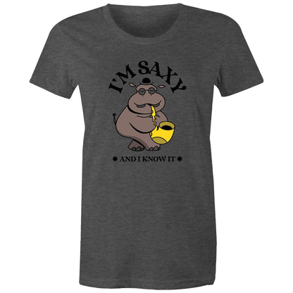 I'm Saxy And I Know It - Womens T-shirt Asphalt Marle Womens T-shirt animal Music