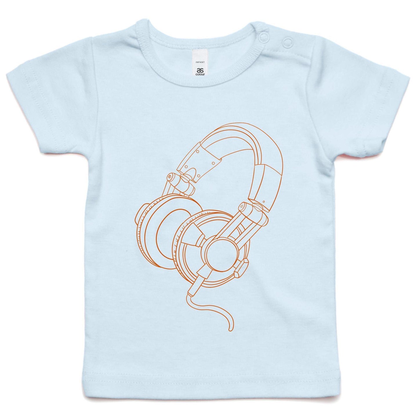 Headphones - Baby T-shirt Powder Blue Baby T-shirt kids Music