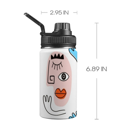 Faces - Kids Water Bottle with Chug Lid (12 oz) Kids Water Bottle with Chug Lid