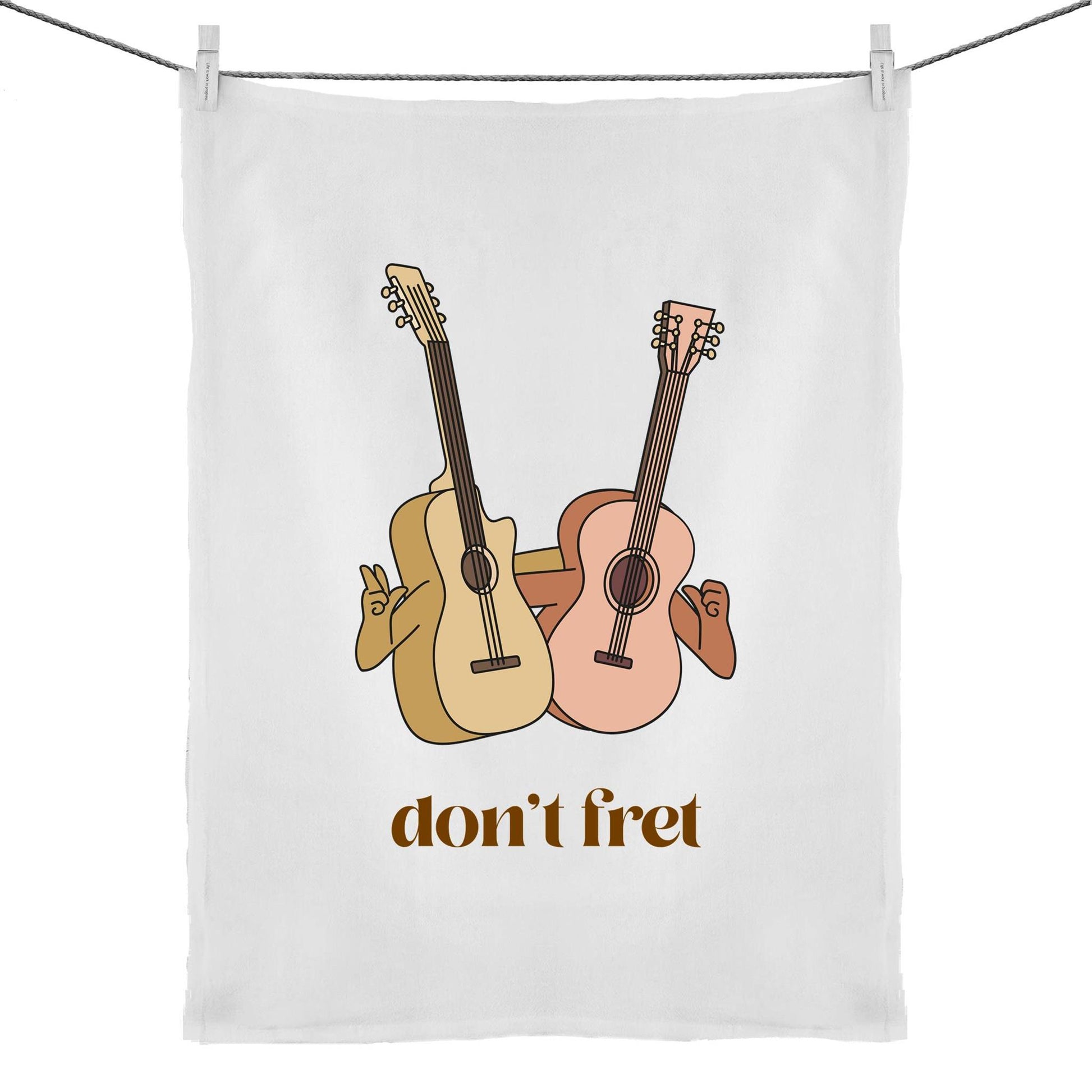 Don't Fret - 50% Linen 50% Cotton Tea Towel Default Title Tea Towel Music