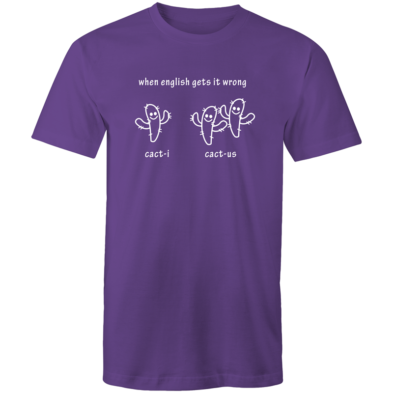 Cacti Cactus - Mens T-Shirt Purple Mens T-shirt Funny Mens Plants