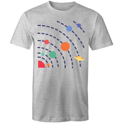 Solar System - Mens T-Shirt Grey Marle Mens T-shirt Mens Science Space
